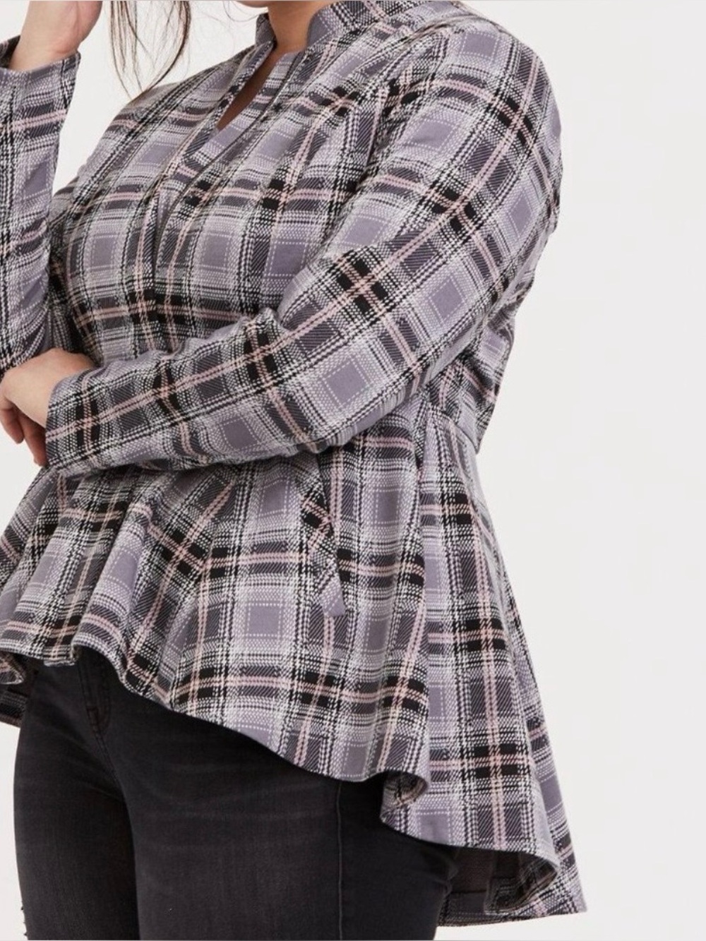 torrid Plaid Fit & FlareZip-Peplum Jacket Size 1 14/16